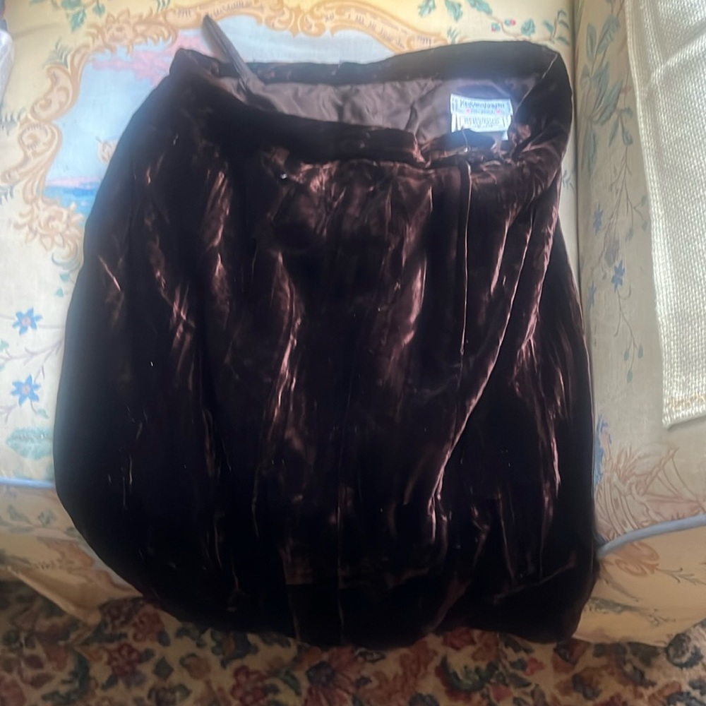 Yves Saint Laurent vintage brown velvet skirt